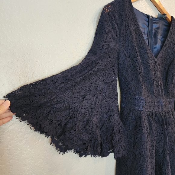 Modcloth Lace Bell Sleeve Mini Dress - Picture 2 of 11